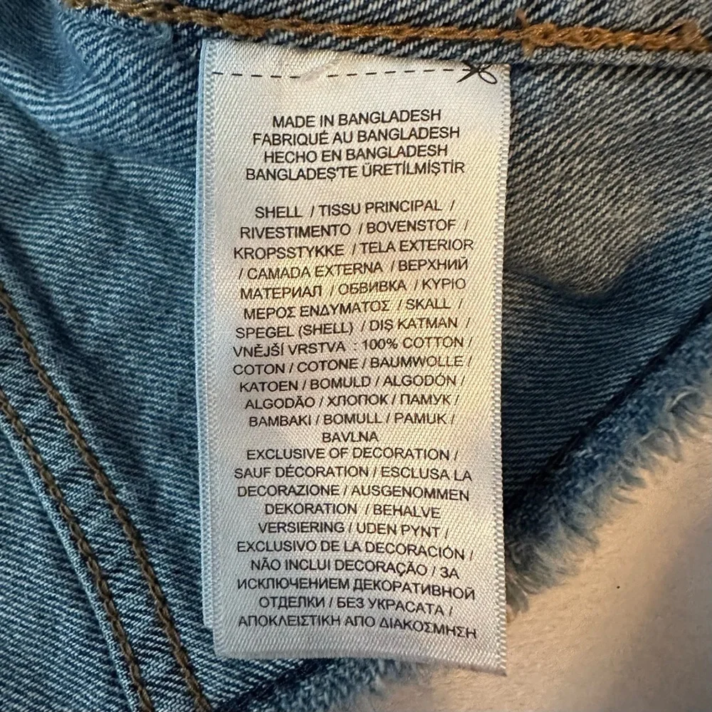 Polo Ralph Lauren Denim Trucker Jacket Y2K Youth Sz 10 Cropped Raw Hem Spell Out